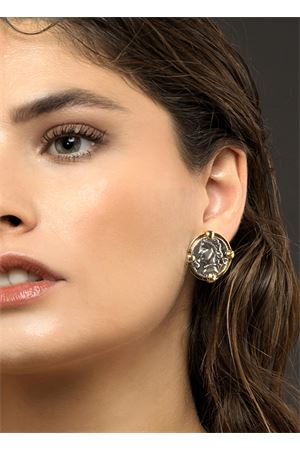 Earrings with bronze coins Angela Puttini Gioielli | OR117L-BARGENTO